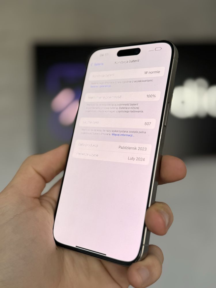 RATY 0% iPhone 15 Pro Max 1TB BATERIA 100% GWARANCJA 12 miesiecy!!!