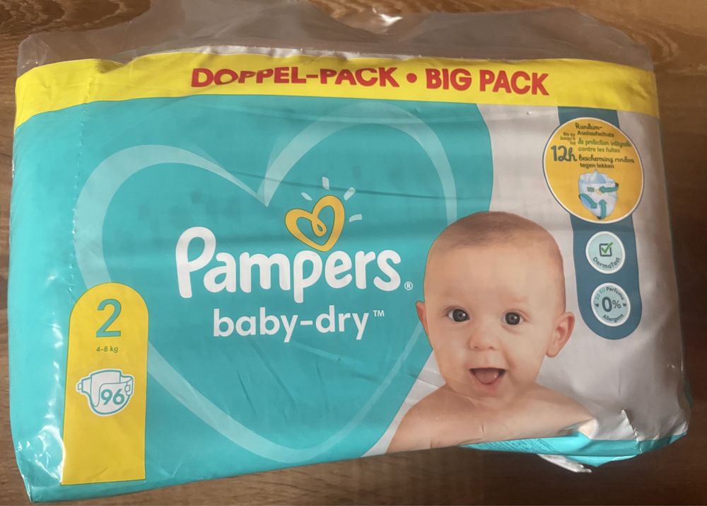 Акция!!! Памперсы Pampers baby-dry 2 размер на 4-8кг 96шт