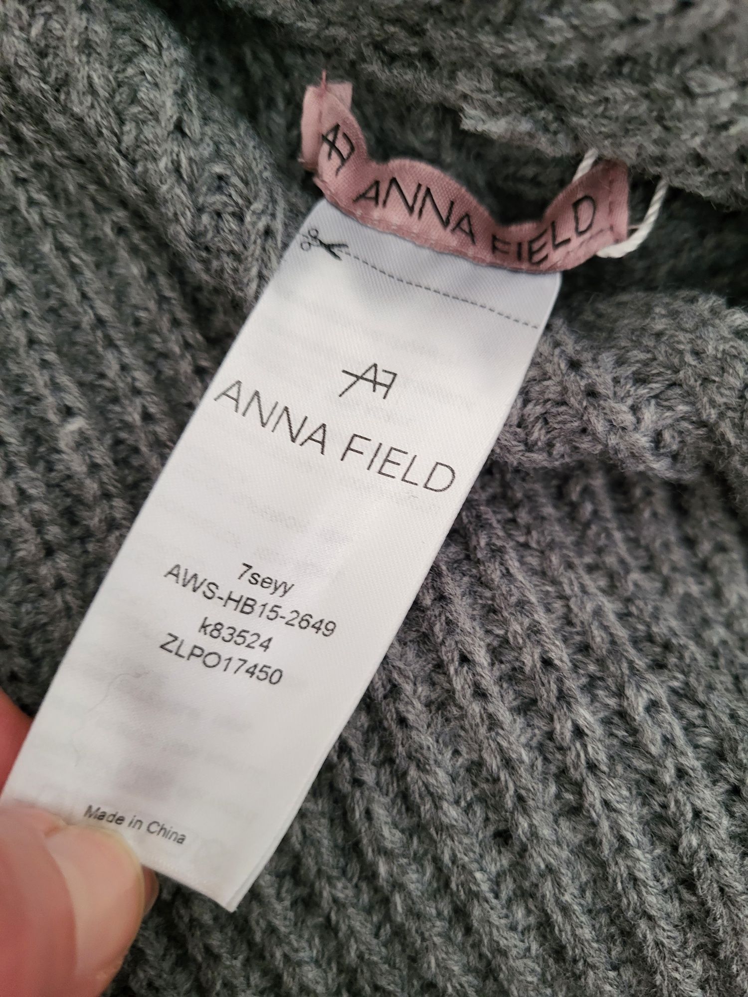 Anna Field szare ponczo narzutka one size S-L