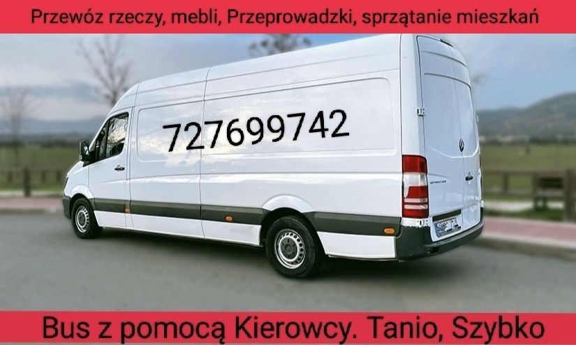 Usługi Transportowe, przeprowadzki, Bus + pomoc kierowcy. Tanio