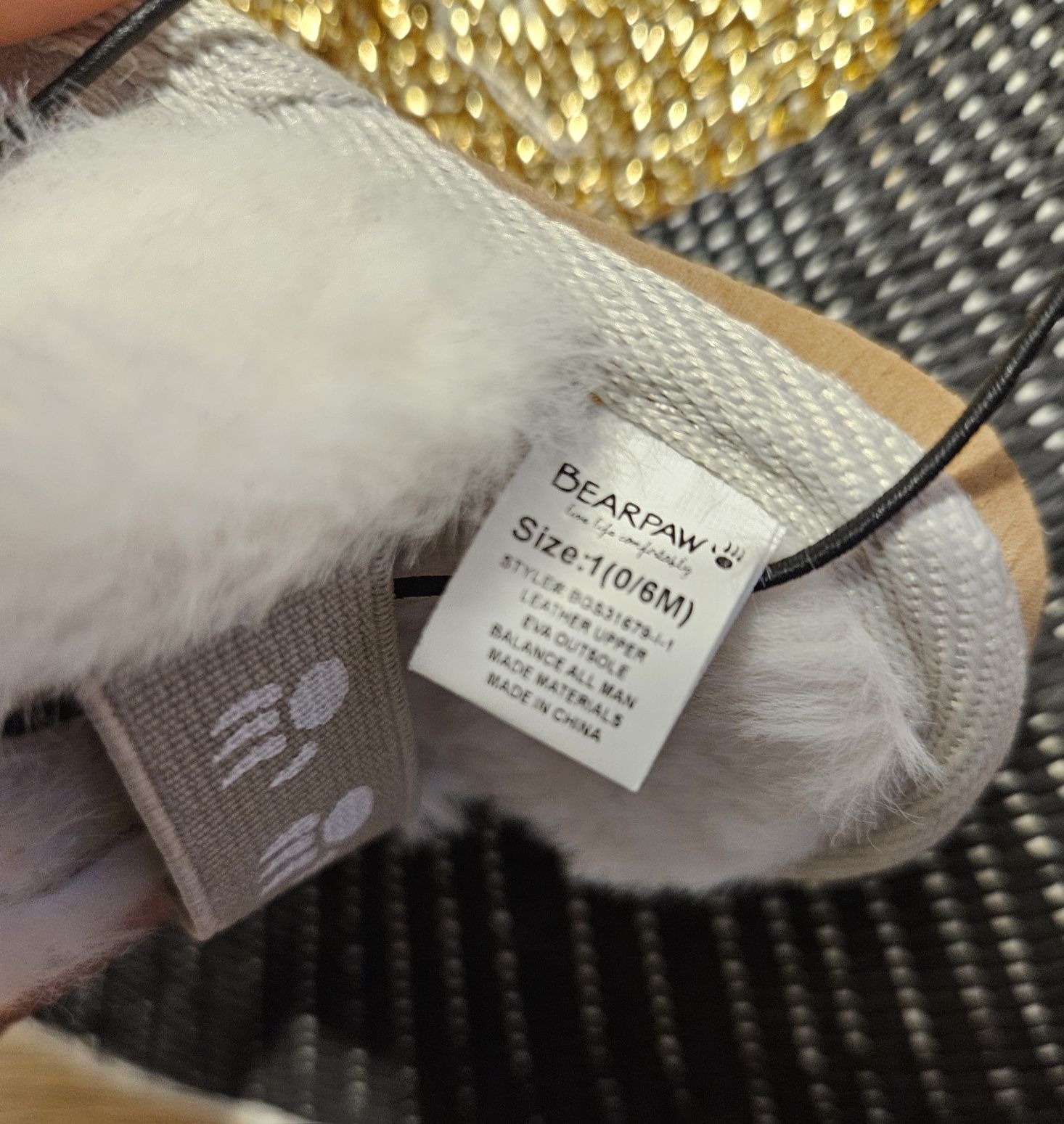 Kapcie buciki BearPaw dla niemowląt size 1 0-6mies. NOWE z metką