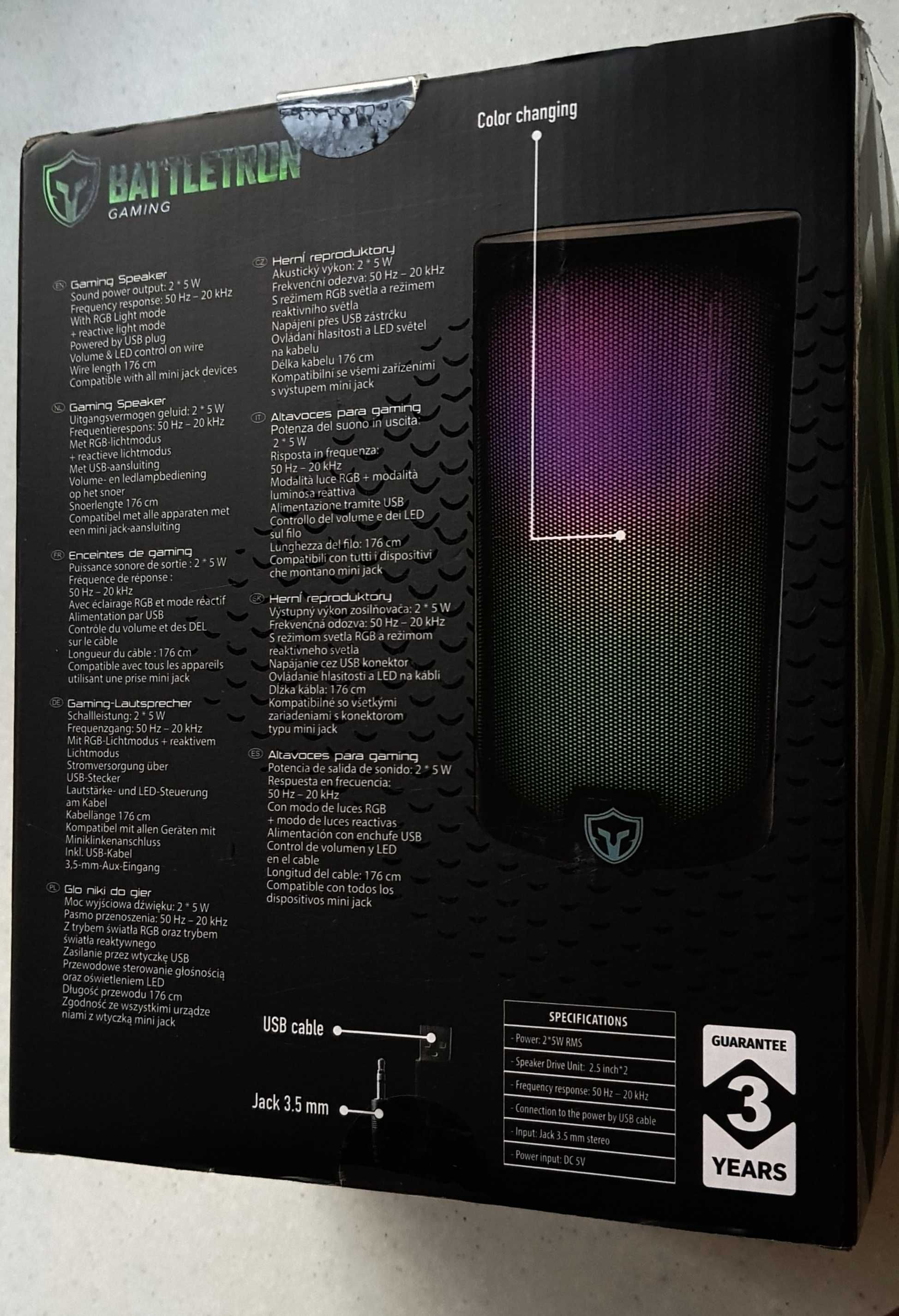 Nowe głośniki gamingowe LED RGB do komputera Battletron