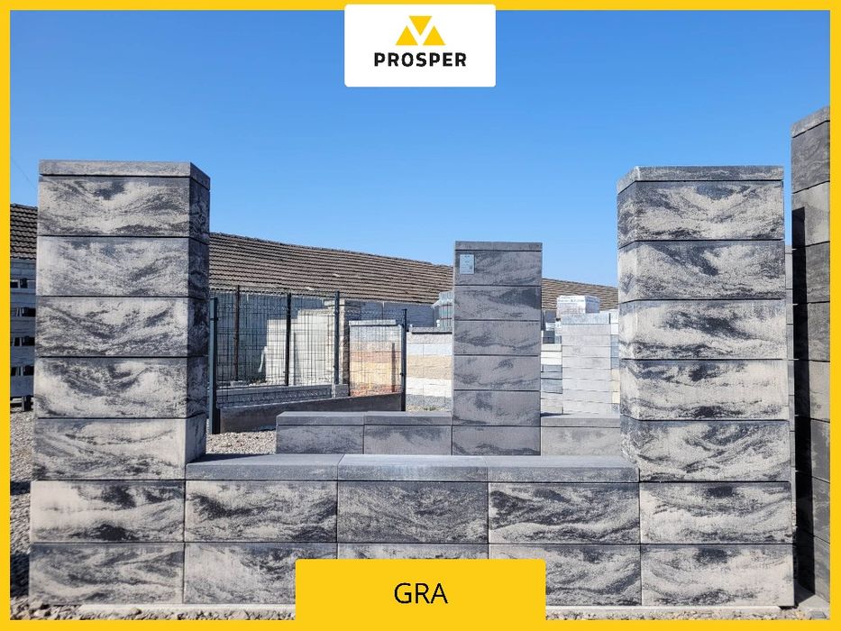 Nowoczesne bloczki 50x20x20 KONEKT ogrodzenie pustaki OGRÓD WYSTAWOWY