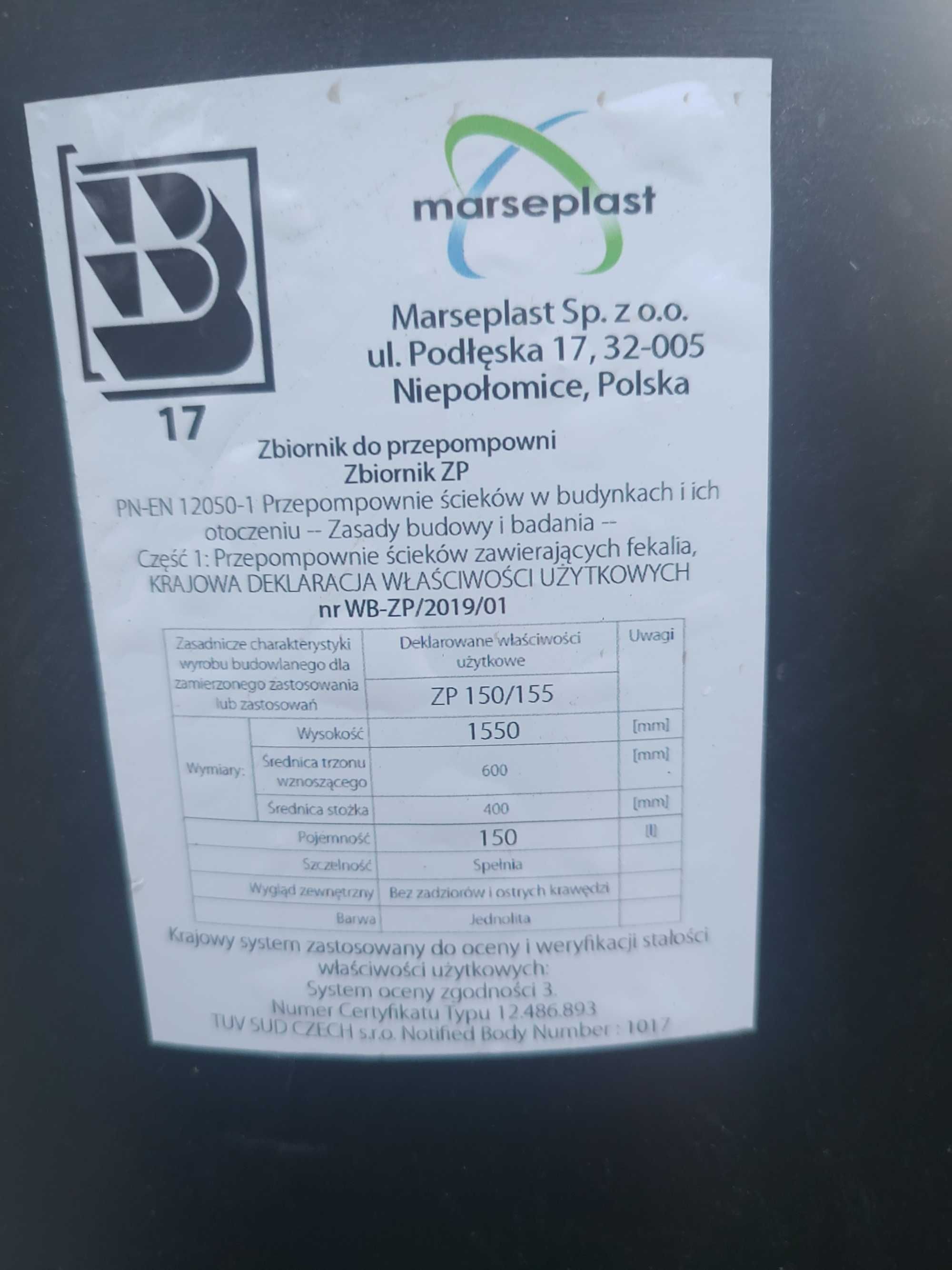 zbiornik do przepompowni