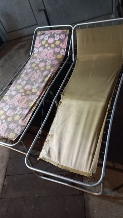 Раскладушки ссср, алюминиевые 2шт.