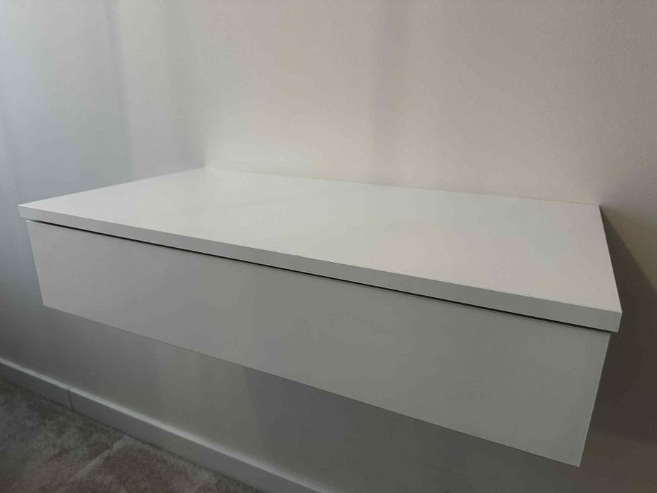 Toaletka wisząca 75cm, biały połysk