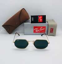 Солнцезащитные очки Ray Ban Octagonal 3556 Gold-Black 53мм стекло