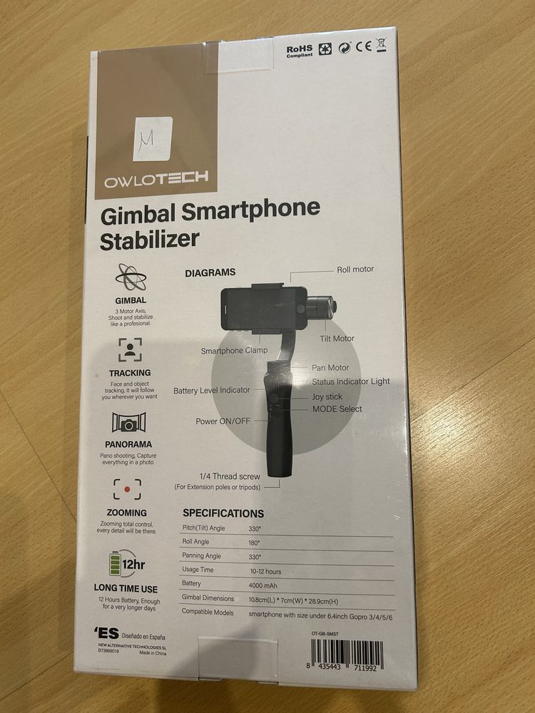 Gimbal smartphone stabilizer