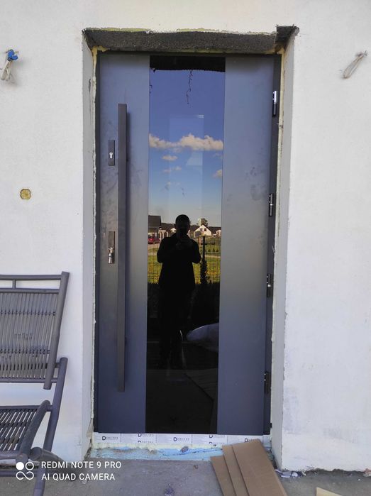 Drzwi zewnętrzne drewniane dębowe ciepłe monta/dowoz