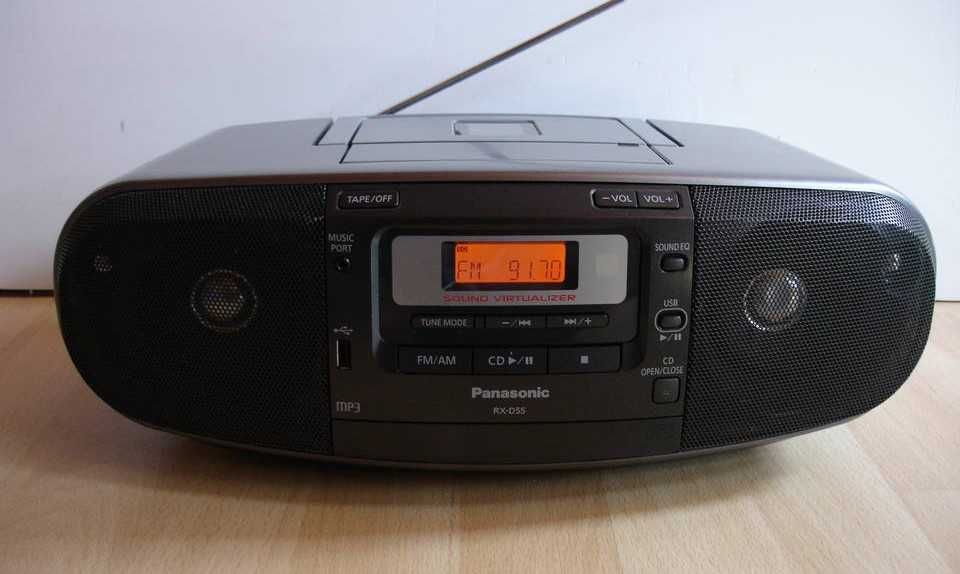 Boombox Panasonic - CD, MP3, USB, PILOT - idealny