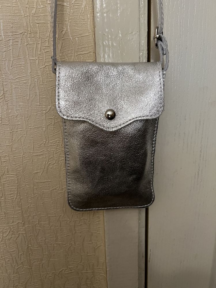 Шкіряна жіноча сумка/чохол для телефону