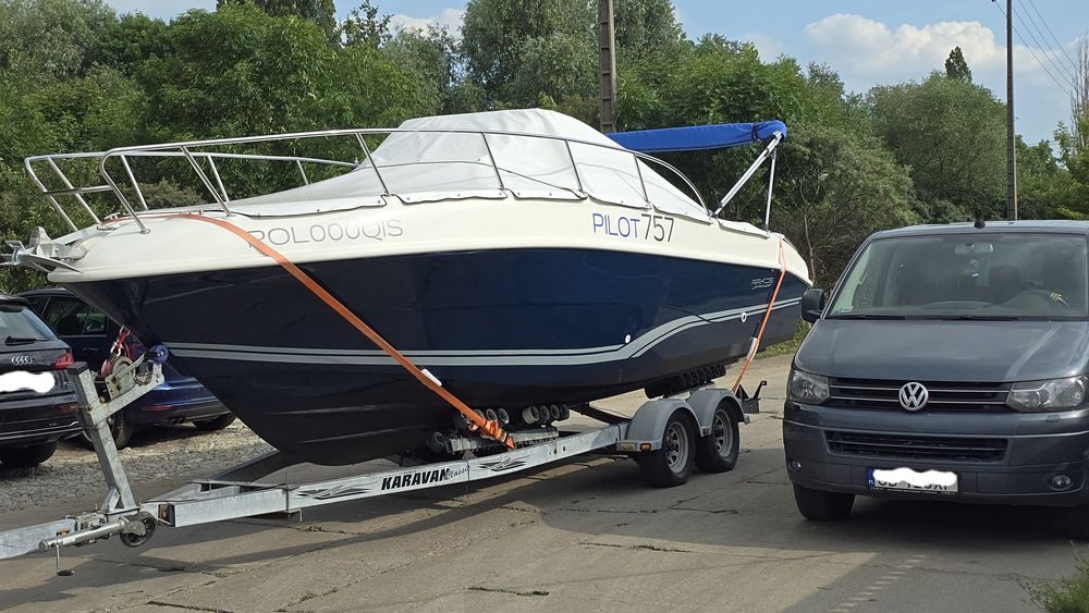 Arkos 757 WA , SunDeck,łódź motorowa motorówka kabinowa+przyczepa
