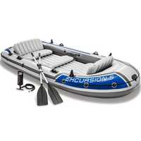 Пятиместная надувная лодка Intex 366х168 см весла,ручной насос