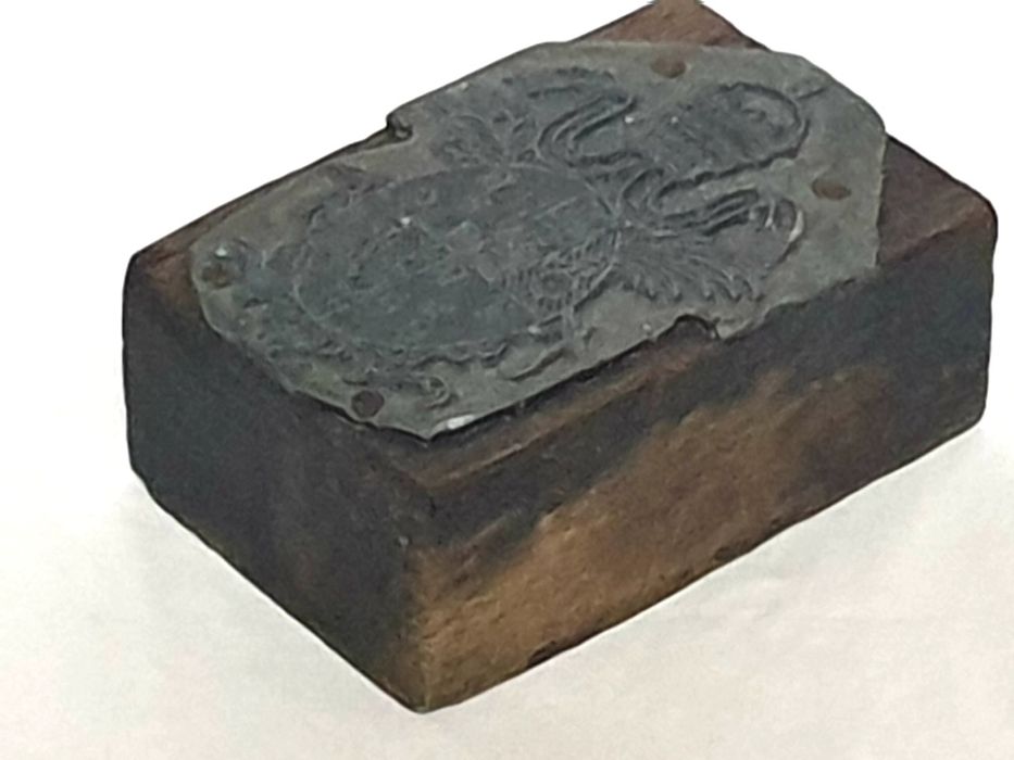 Fantástico antigo galvano cliché heráldico