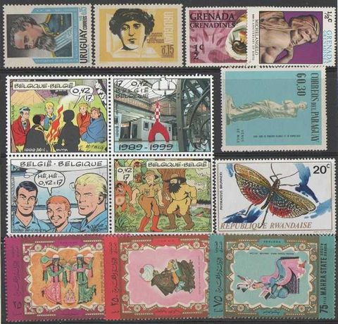 Filatelia: 101 selos novos e usado