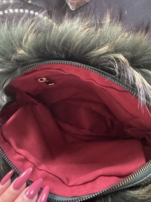 Torebka futerko naturalne ciemna zieleń