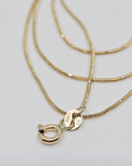 Złoty łańcuszek splot żmijka próba 585 14k