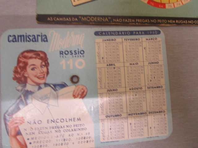 Camisaria moderna 3 calendários antigos