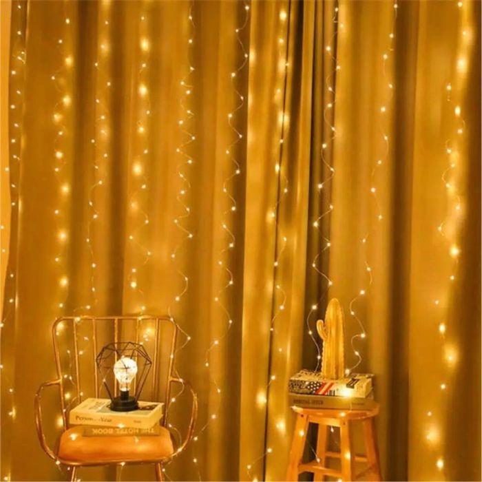 Гирлянда 3м на 3м 300 Led + пульт Штора Роса на проволке Оптом Дроп