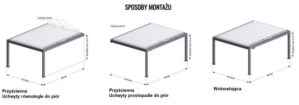 Pergola Aluminiowa altana z montażem 350x520 SELT SOMFY Konin