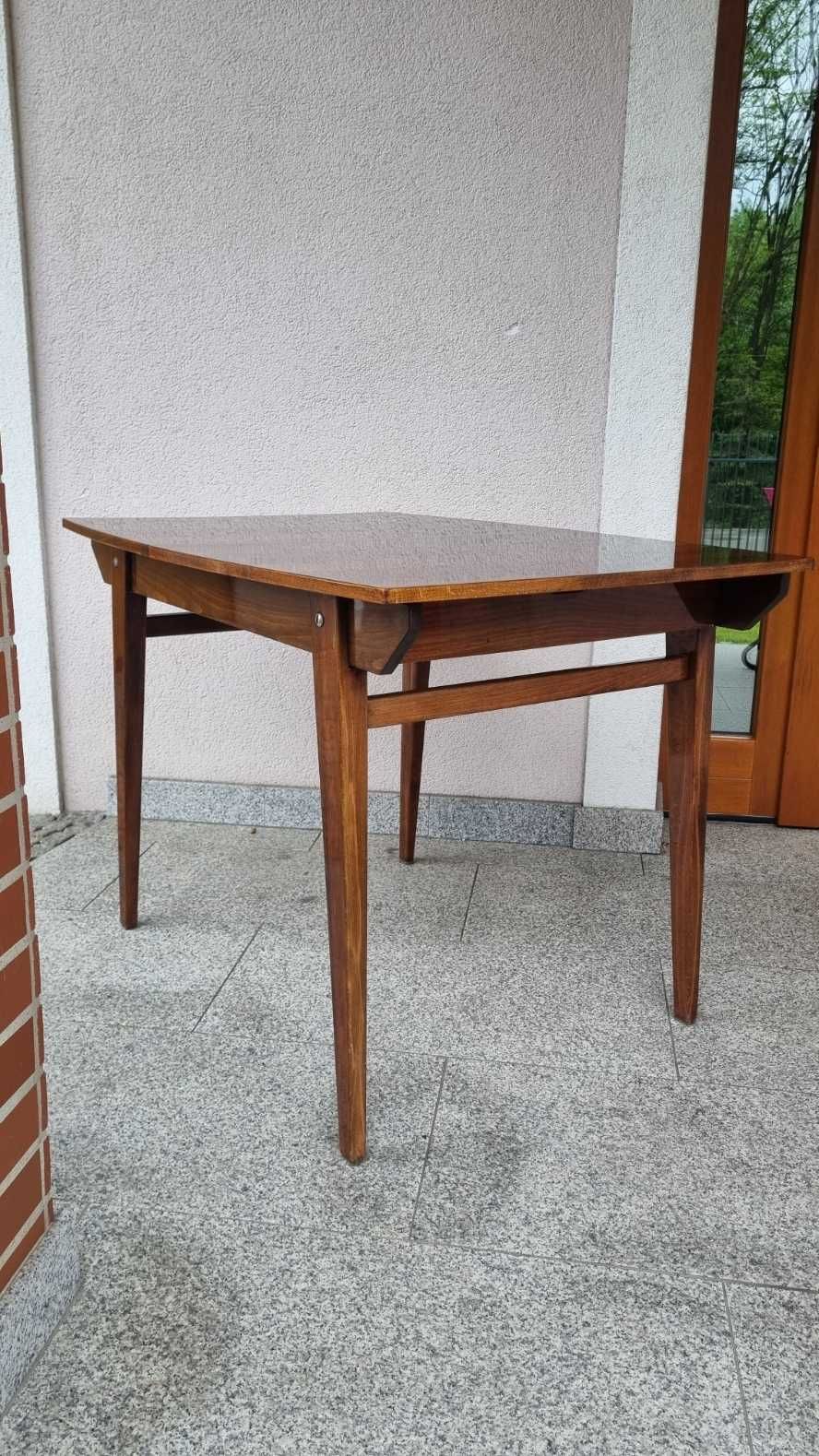 stół rozkładany Design PRL lata 60 fornir orzech