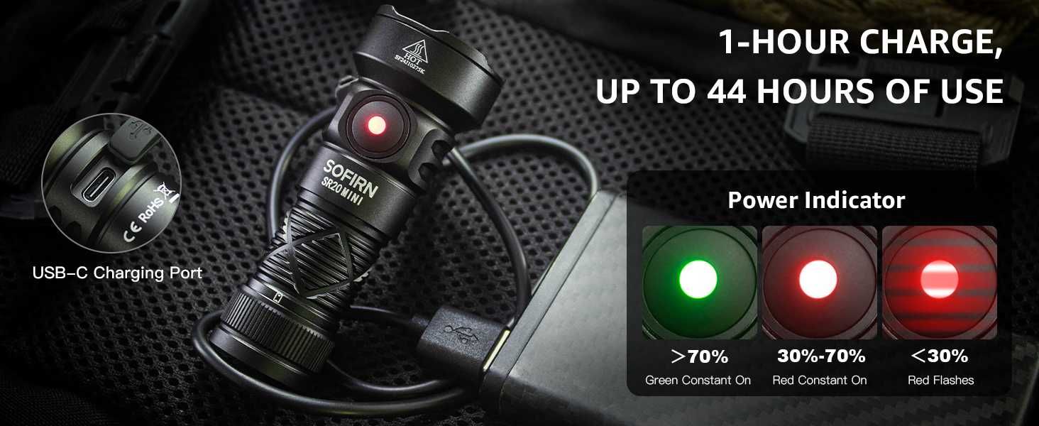 Latarka EDC Sofirn SR20 Mini 1200lm USB-C + akumulator