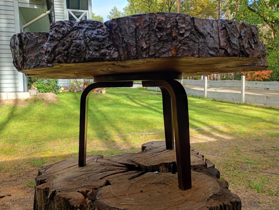 Stolik kawowy kasztanowiec śr. 90 cm gr.7 cm