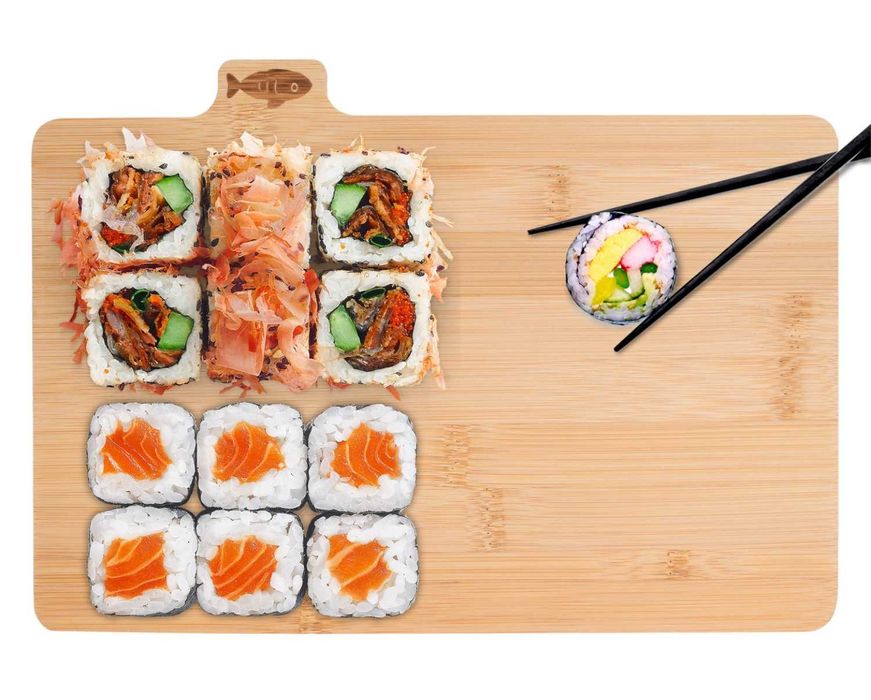 Deski do Krojenia Drewniane Bambusowe Kuchenne Zestaw Stojak Metalowy