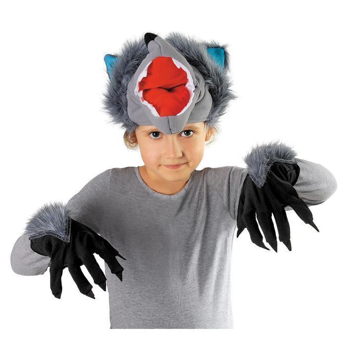 Strój Przebranie Zestaw wilka kompletny czapka, ogon, rękawiczki