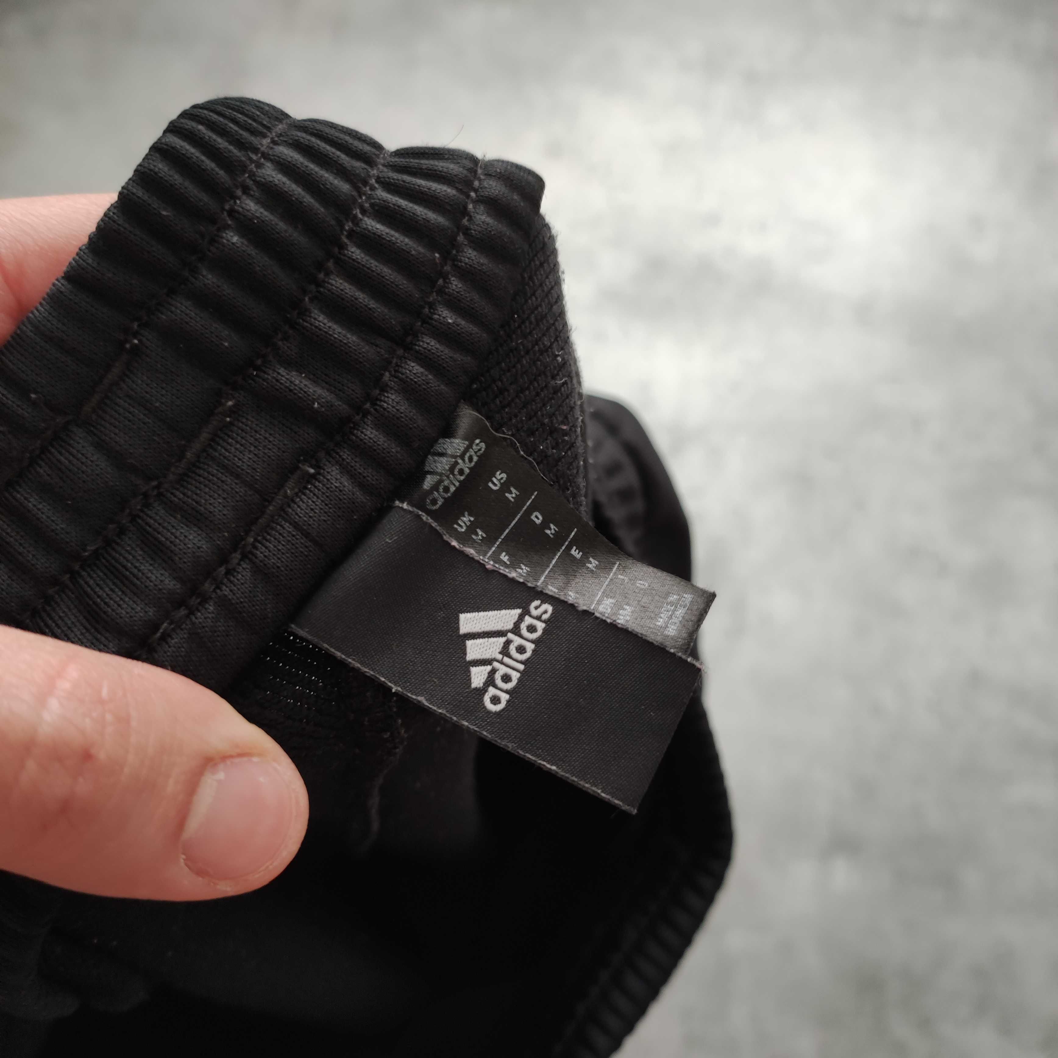 MĘSKIE Dresy Sportowe Spodnie Czarne ClimaCool Adidas Logo Joggery GYM