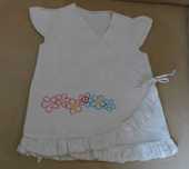 Vestido 100% Algodão, Bordado 12 - 18 meses - Fabricado em Portugal