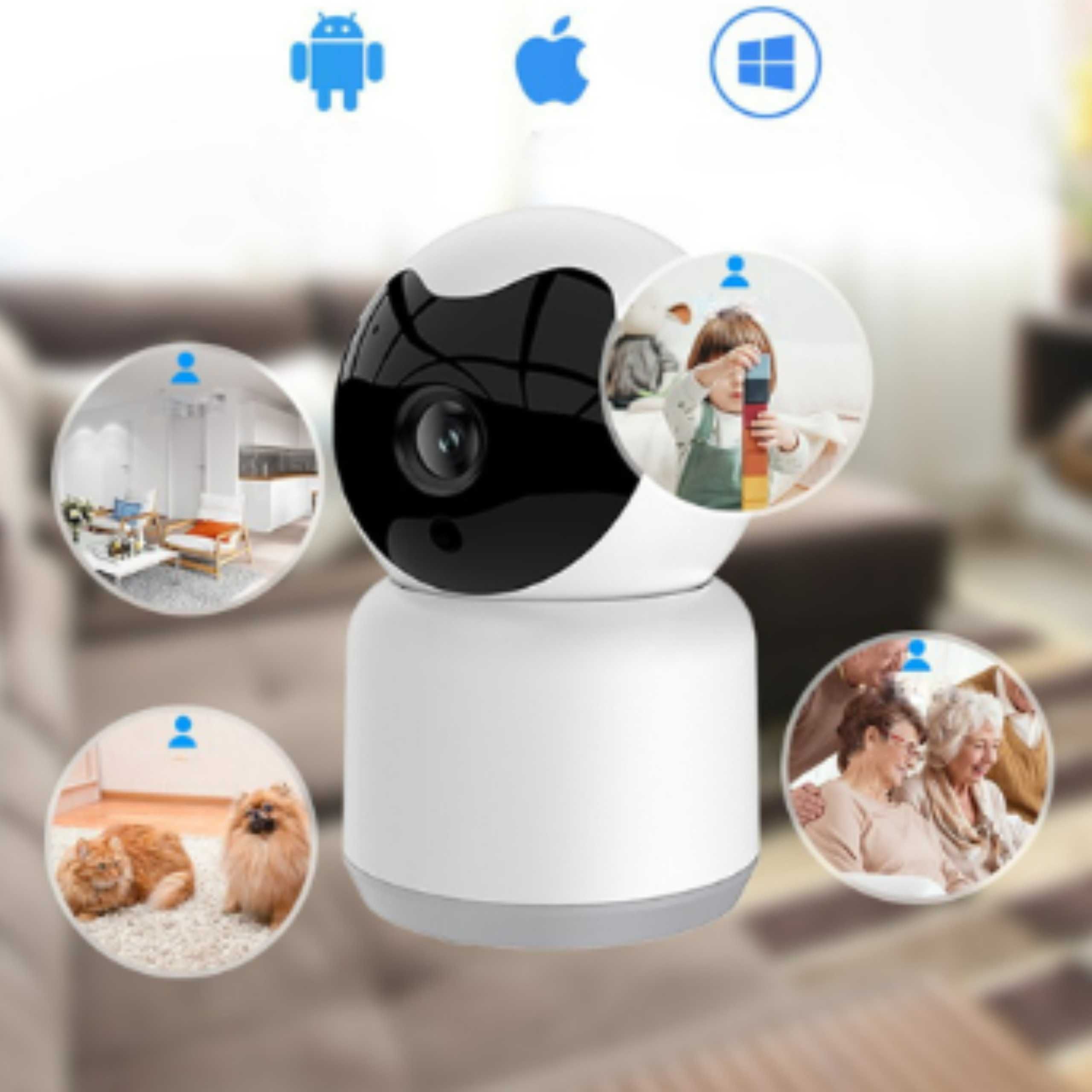 Elektroniczna Niania Kamera Obrotowa Baby Monitor Tryb Nocny HD WI-FI
