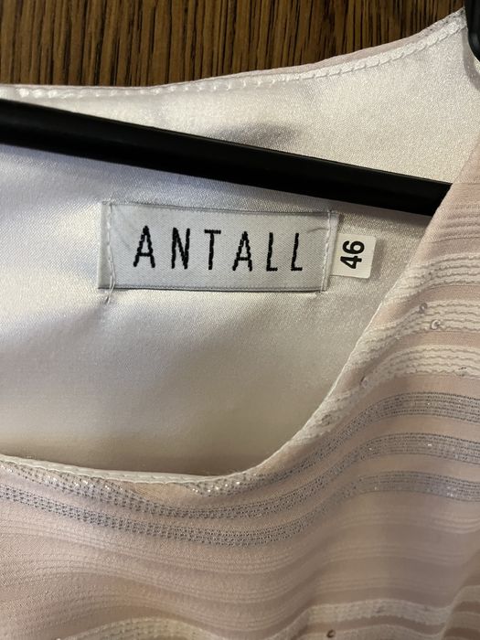 Elegancka sukienka różowo-biała Antall, rozmiar 46