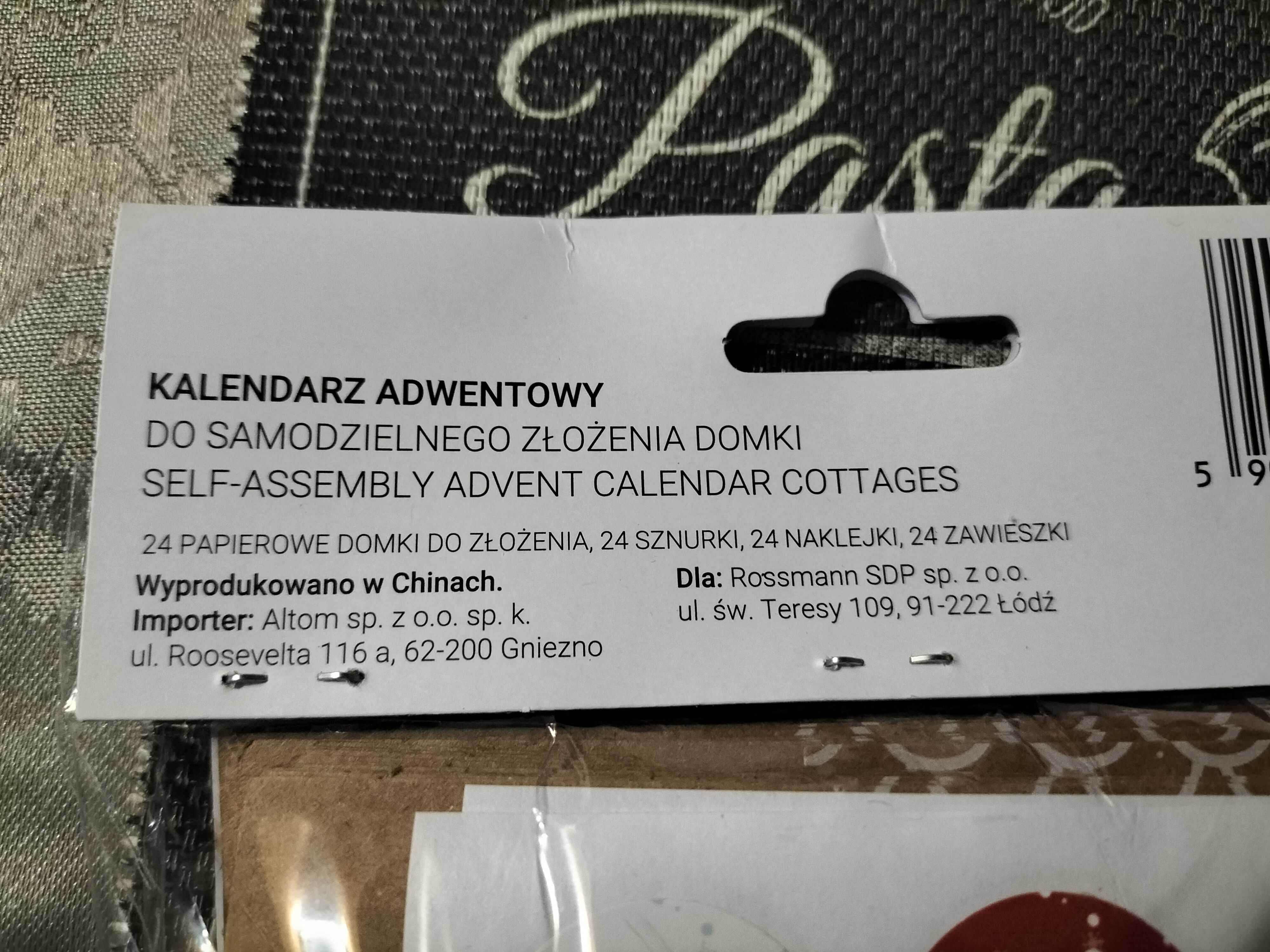 Kalendarz adwentowy do samodzielnego złożenia