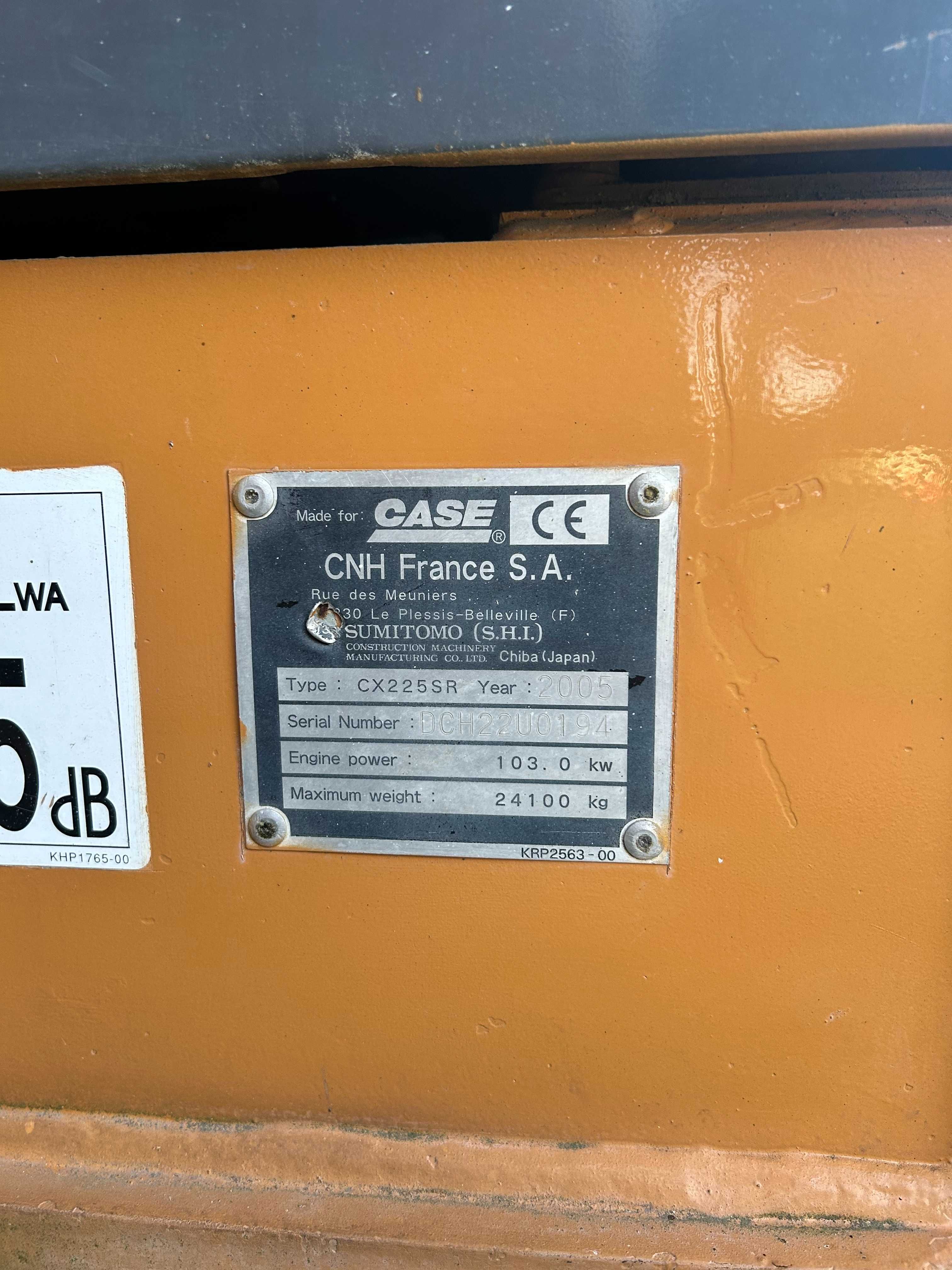 CASE cx225sr Koparka gąsienicowa