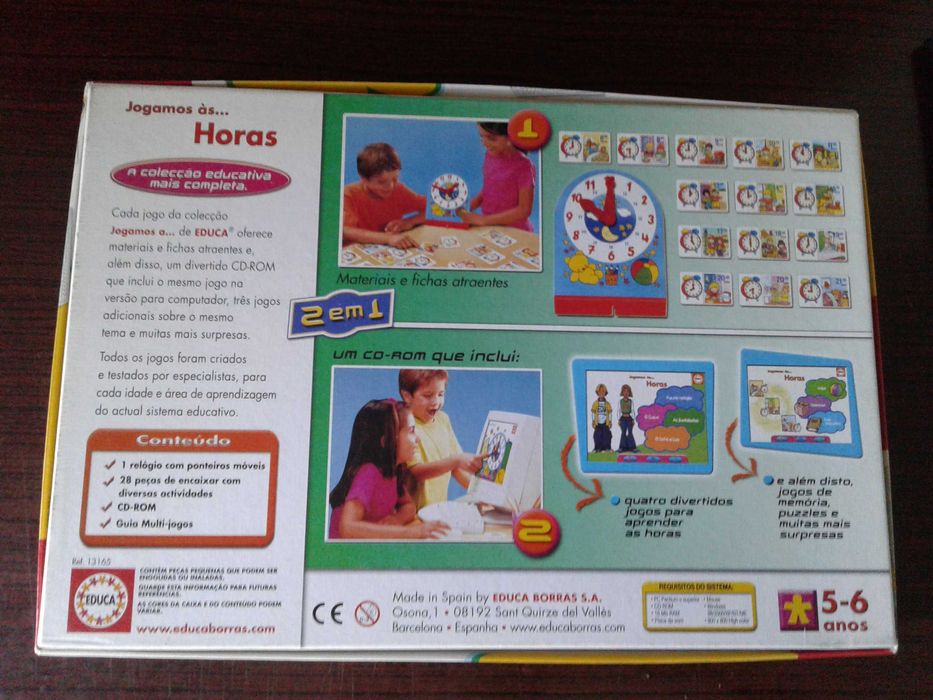 Jogo educativo "Jogando... às horas" da marca EDUCA. como NOVO!