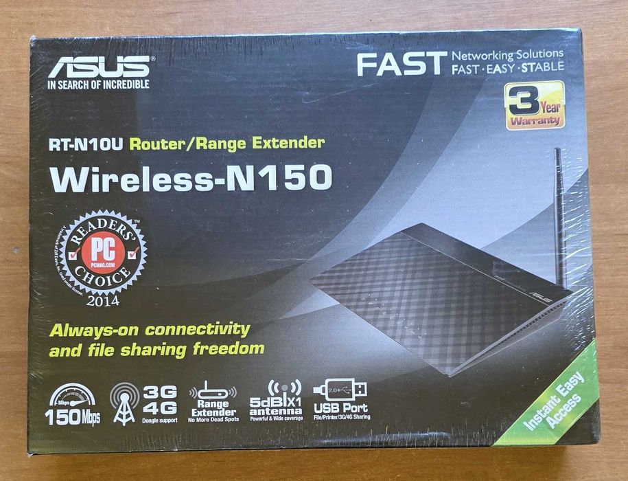 Router ASUS RT-N 10U Wi-Fi N port USB 4G backup NOWY w folii FAKTURA