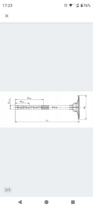 Kołki do styropianu wełny 10x280