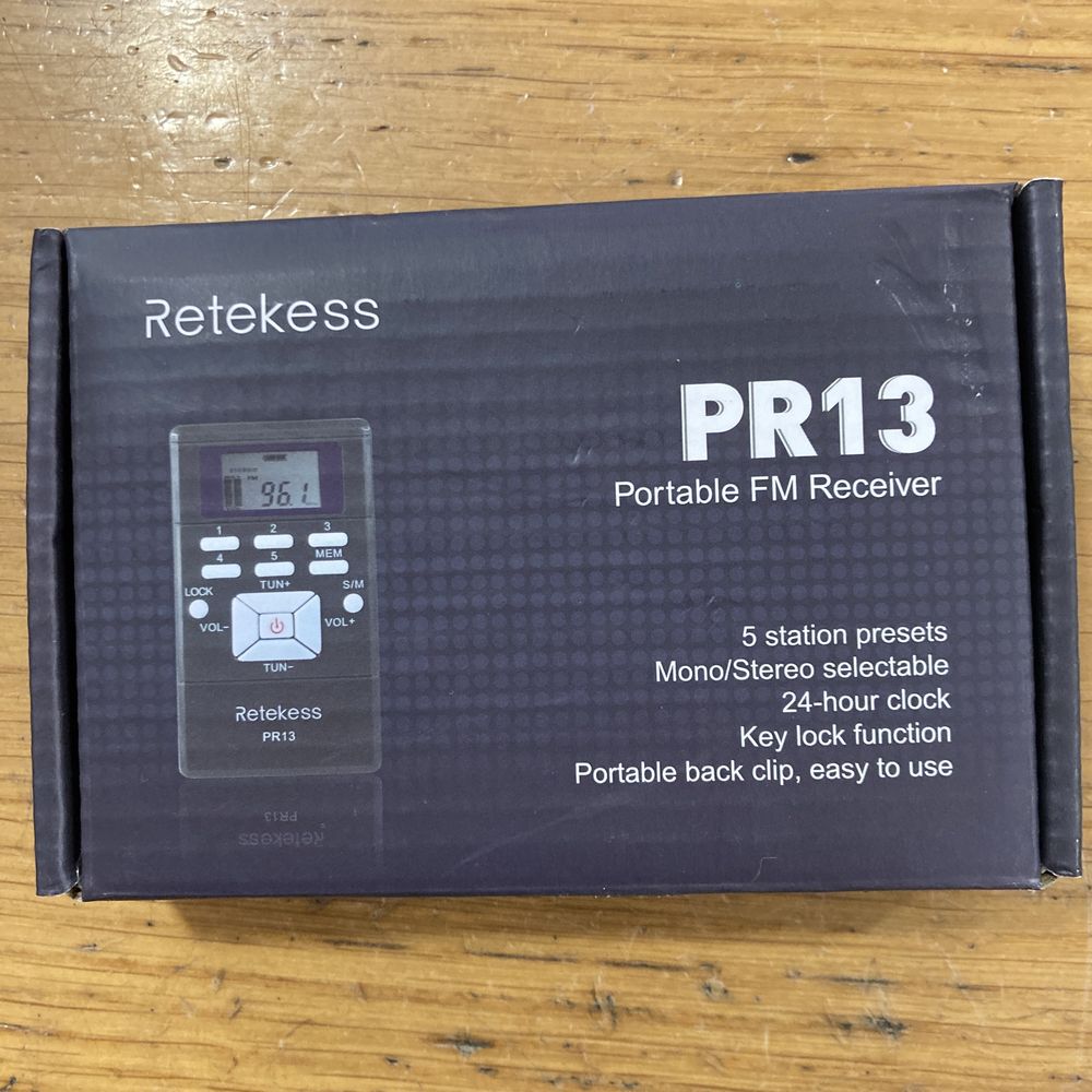 Retekess PR13 Rádio portátil FM com auriculares - Novo