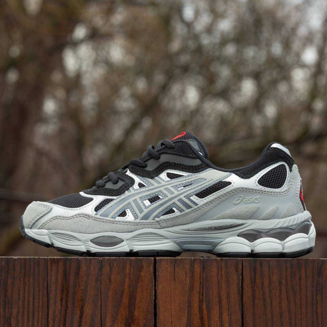 ‼️НОВІ Кросівки Asics Gel NYC Silver Black Red