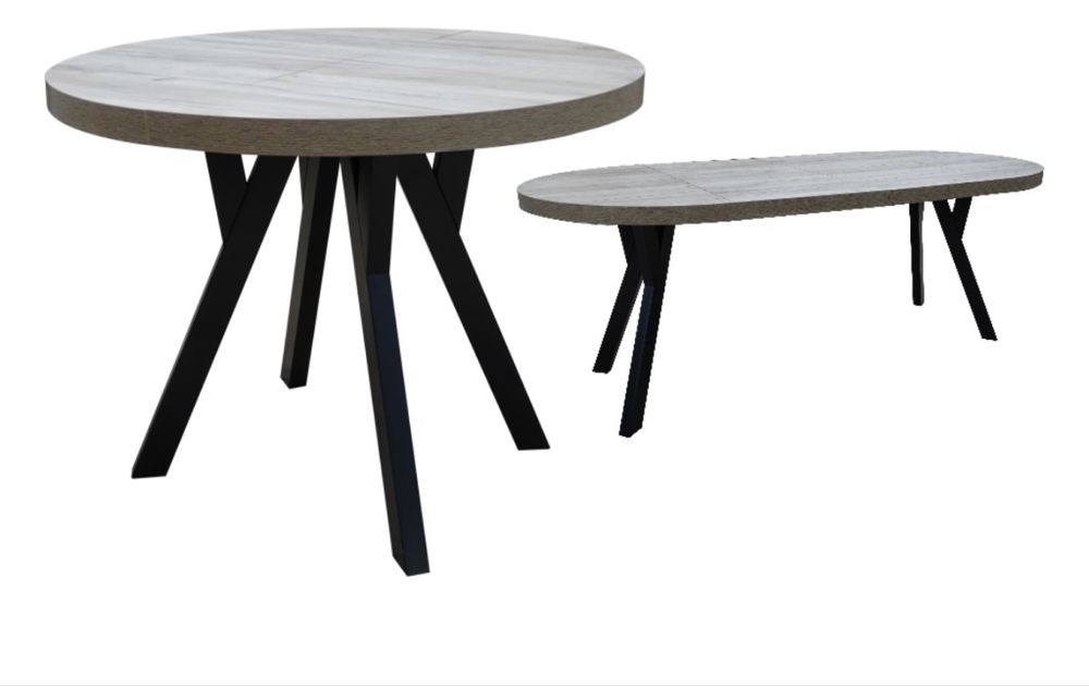 NOWY Okrągły stół na drewnianych nogach