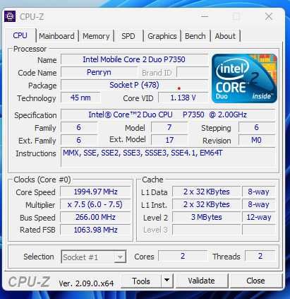 Samsung NP-SA11 Intel Core 2 Duo P7350, RAM 4 Gb, Nvdia 9200M, 256 GB.