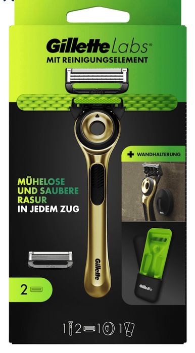 Станок Gillette Labs Champion Gold Edition. 5 ножів 2 катриджа. Чохол