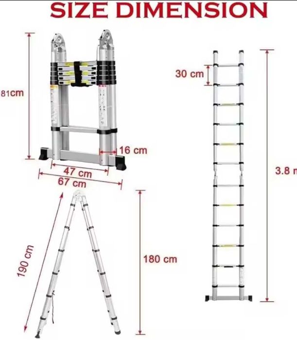 Drabina aluminiowa teleskopowa 3,8m fabrycznie nowa