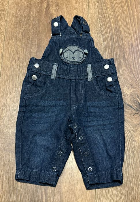 Jeansy spodnie niemowlęce 62 nowe ogrodniczki jeansowe lupilu