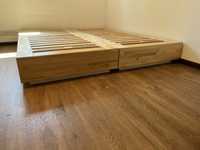 Łóżko drewniane Mandal rozmiar 90x202 (2 szt)