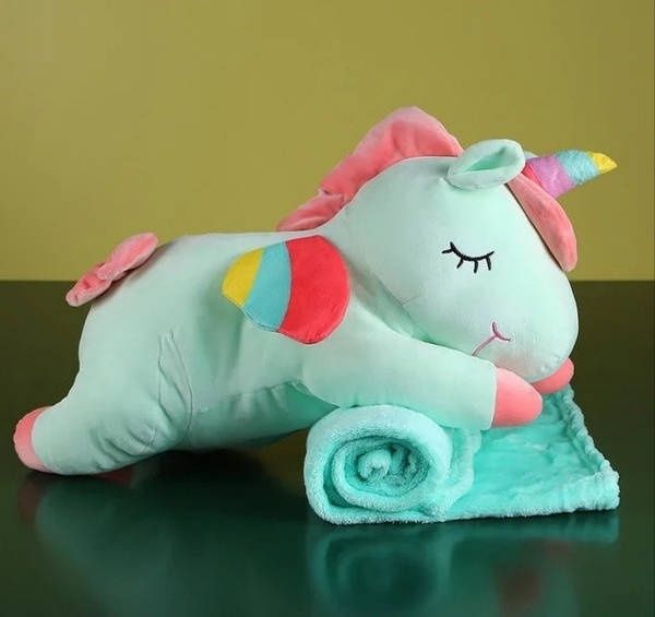Плед детский + игрушка единорог и подушка 3в1