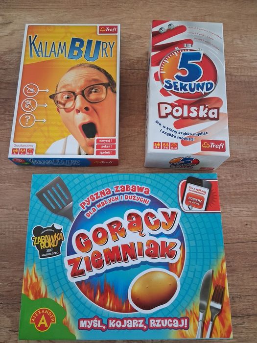 Zestaw gier: Kalambury, Gorący Ziemniak, 5 Sekund Szybka WYSYŁKA !