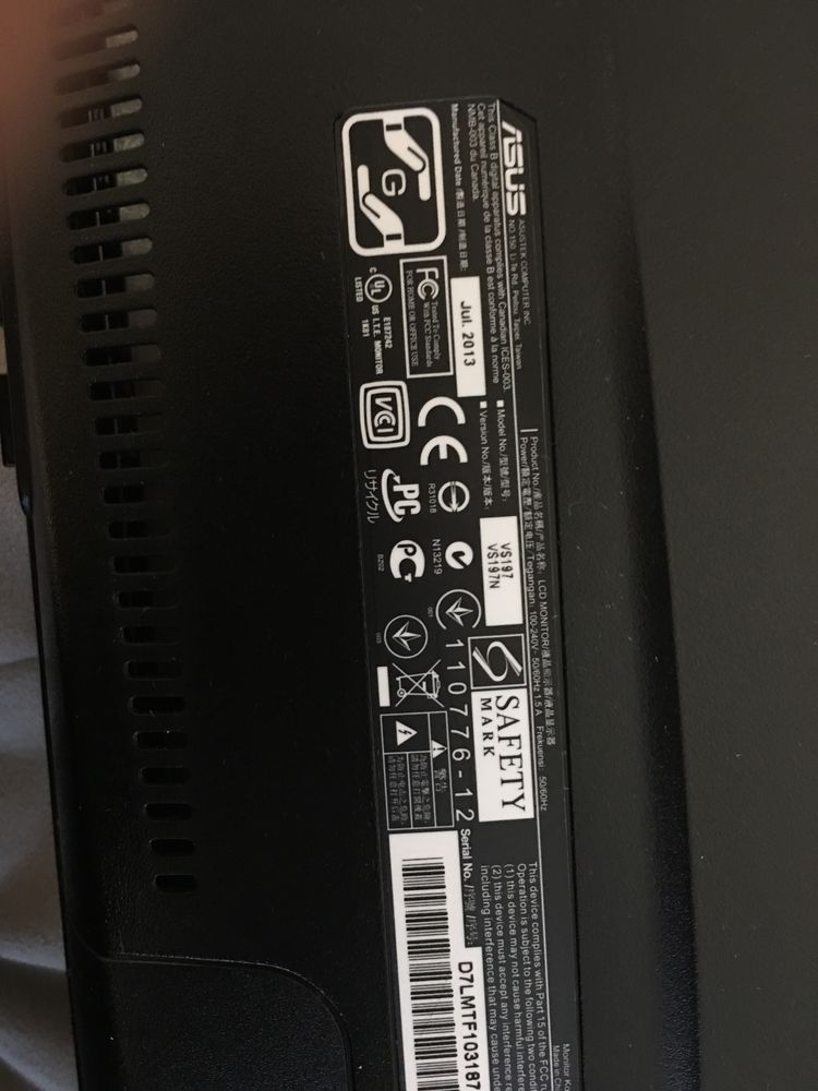 Мониторы Asus vs197de vs197n