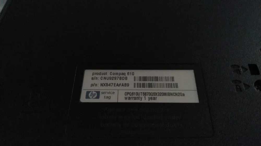 HP Compaq 610 NX647EA#AB9 for parts64284596422657124